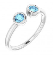 14K White Aquamarine Ring - 7189360000P