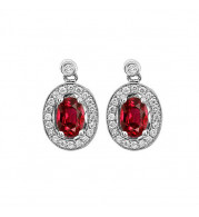Gems One 14Kt White Gold Diamond (1/4Ctw) & Ruby (1 Ctw) Earring - RPT710E-4WCR