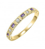 Gems One 14Kt Yellow Gold Diamond (1/12Ctw) & Amethyst (1/8 Ctw) Ring - FR1226-4YD