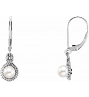 14K White Freshwater Cultured Pearl Beaded Earrings - 86565600P