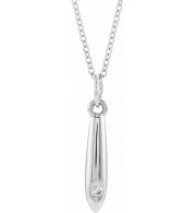 14K White .03 CTW Diamond Geometric 16-18 Necklace - 86865611P