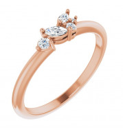 14K Rose 1/6 CTW Diamond Stackable Ring - 124079607P