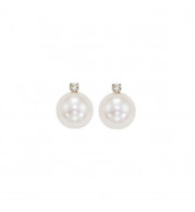 Gems One 14Kt White Gold Diamond (1/20Ctw) & Pearl (1 Ctw) Earring - PSD6.00AAA-4W