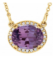 14K Yellow Amethyst & .05 CTW Diamond 16.5 Necklace - 8590370009P