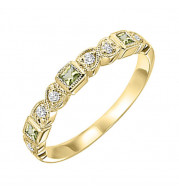 Gems One 14Kt Yellow Gold Diamond (1/10Ctw) & Peridot (1/6 Ctw) Ring - FR1233-4YD