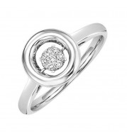 Gems One Silver (SLV 995) Diamond Rhythm Of Love Fashion Ring  - 1/10 ctw - ROL1173-SSWD