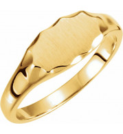 14K Yellow 11.2x6.7 mm Oval Signet Ring - 52026396P