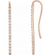 14K Rose 1/3 CTW Diamond Bar Earrings - 65222860002P