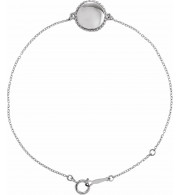 14K White Beaded 6.5-7.5 Bracelet - BRC783101P