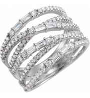 14K White 1 CTW Diamond Negative Space Ring - 65357810000P