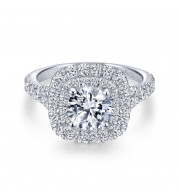 Gabriel & Co. 14k White Gold Entwined Double Halo Engagement Ring - ER12675R4W44JJ