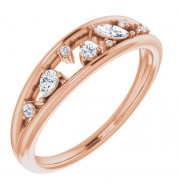 14K Rose 1/6 CTW Diamond Negative Space Ring - 124185602P