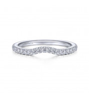 Gabriel & Co. 14k White Gold Contemporary Curved Wedding Band - WB14962O6W44JJ