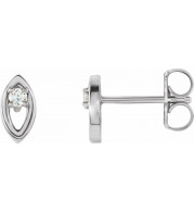 14K White .05 CTW Diamond Solitaire Earrings - 86754600P