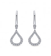 Gabriel & Co. 14k White Gold Lusso Diamond Drop Earrings - EG12201W45JJ