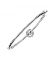 Gems One Silver (SLV 995) Diamond Rhythm Of Love Bangle   - 1/4 ctw - ROL1206-SSSC