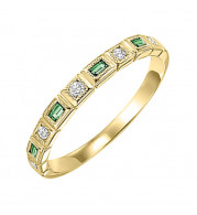Gems One 14Kt Yellow Gold Diamond (1/10Ctw) & Emerald (1/8 Ctw) Ring - FR1066-4YD
