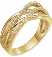 14K Yellow .06 CTW Diamond Criss-Cross Ring - 65231460000P