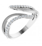 14K White 1/4 CTW Diamond Bypass Ring - 123969600P