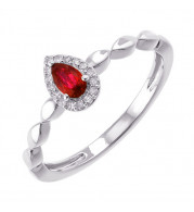 Gems One 10Kt White Gold Diamond (1/20Ctw) & Ruby (1/4 Ctw) Ring - RG87015-1WDR