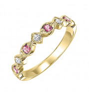 Gems One 14Kt Yellow Gold Diamond (1/20Ctw) & Pink Tourmaline Ring - FR1235-4YD