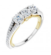 14K White & Yellow 1 CTW Diamond Anniversary Band - 1232156033P