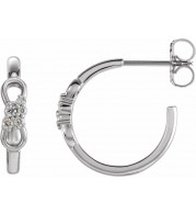14K White .08 CTW Diamond Infinity-Inspired Hoop Earrings - 87057600P