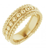 14K Yellow Beaded Ring - 51677102P