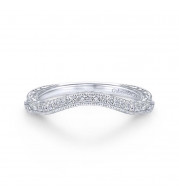 Gabriel & Co. 14k White Gold Victorian Curved Wedding Band - WB14493R4W44JJ