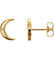 14K Yellow .005 CTW Diamond Crescent Earrings - 86449601P