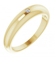 14K Yellow .03 CT Diamond Petite Dome Ring - 124572109P