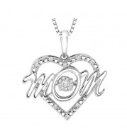 Gems One Silver (SLV 995) Diamond Rhythm Of Love Neckwear Pendant  - 1/10 ctw - ROL1054-SSWD