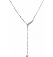 14K White 1/10 CTW Diamond Y 16-18 Necklace - 65284160002P