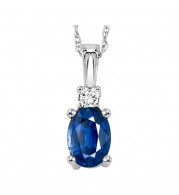 Gems One 14Kt White Gold Diamond (1/20Ctw) & Sapphire (5/8 Ctw) Pendant - NP706-4WCS