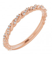 14K Rose 1/8 CTW Diamond Pavu00e9 Twisted Anniversary Band - 1226806004P