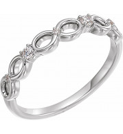 14K White .08 CTW Diamond Infinity-Inspired Ring - 123285600P