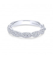 Gabriel & Co. 14k White Gold Contemporary Twist Wedding Band - WB13878R4W44JJ