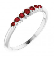 14K White Mozambique Garnet Stackable Ring - 72022608P