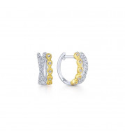 Gabriel & Co. 14k Two Tone Contemporary Diamond Huggie Earrings - EG13454M45JJ