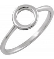 14K White 8 mm Circle Ring - 651816101P