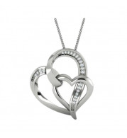 Gems One Silver Diamond (1/20 Ctw) Pendant - PD10676-SSF