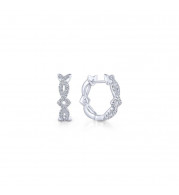 Gabriel & Co. 14k White Gold Kaslique Diamond Huggie Earrings - EG13458W45JJ