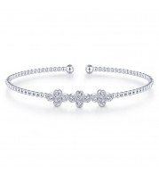 Gabriel & Co. 14k White Gold Bujukan Diamond Bangle Bracelet - BG4115-65W45JJ