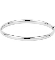14K White 4.75 mm Hinged Bangle Bracelet - BRC181240492P