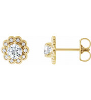 14K Yellow 5/8 CTW Diamond Halo-Style Earrings - 86663606P