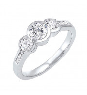 Gems One 14Kt White Gold Diamond (1Ctw) Ring - RG73120-4WC
