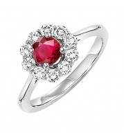 Gems One 14Kt White Gold Diamond (1/2Ctw) & Ruby (1/2 Ctw) Ring - FR4066-4WCR