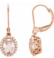 14K Rose Morganite & 1/5 CTW Diamond Earrings - 65187560000P
