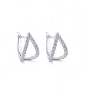 Gabriel & Co. 14k White Gold Kaslique Diamond Huggie Earrings - EG13174W45JJ