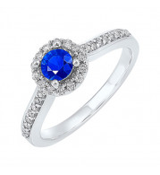 Gems One 14Kt White Gold Diamond (1/3Ctw) & Sapphire (1/3 Ctw) Ring - NR1175-4WCS